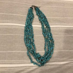 Long turquoise stone necklace